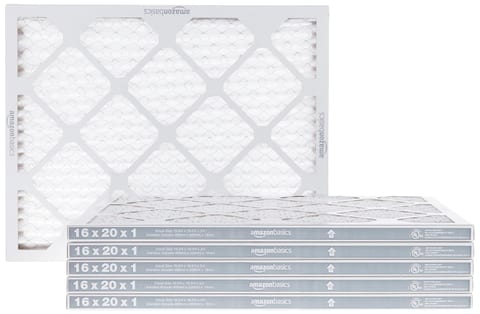 Amazon Basics 16x20x1 Air Filter 6-Pack, MERV 8 AC Furnace Filters