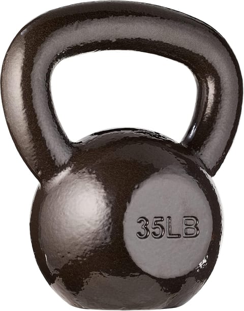 Amazon Basics Cast Iron Kettlebell for Strength Training, Textured
