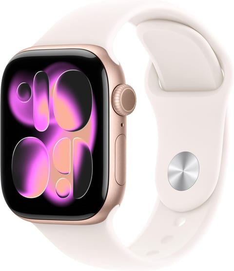 Apple Watch Series 11 [GPS 42mm] Smartwatch with Rose Gold Aluminum Case with Light Blush Sport Band