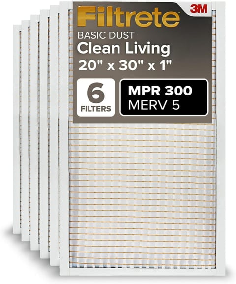 Filtrete 20x30x1 Air Filter MERV 5, 6-Pack AC Furnace HVAC Filters