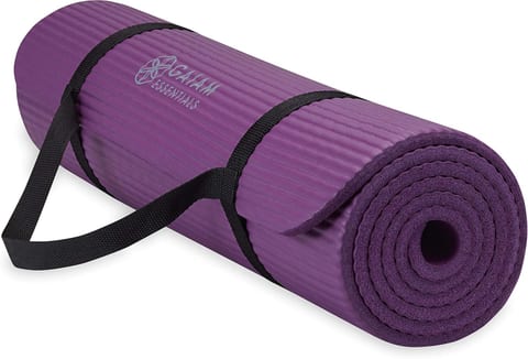 Gaiam Thick Yoga Mat, Exercise & Fitness Mat with Easy-Cinch Carrying