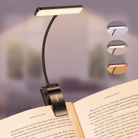 Gritin 19 LED Rechargeable Book Light for Reading in Bed | Eye Caring