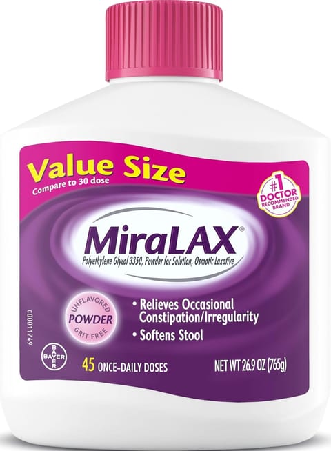 MiraLAX, Laxative Powder, Gentle Constipation Relief for Adults
