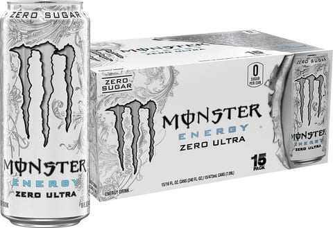Monster Energy Zero Ultra, Sugar Free Energy Drink, 16 Ounce | Pack
