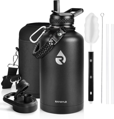 RAYMYLO Insulated Water Bottle 64 oz, Triple Wall Vacuum Stainless