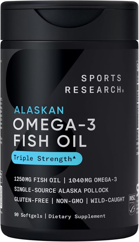 Sports Research® Omega-3 Fish Oil 1250 - Triple Strength Fish Oil