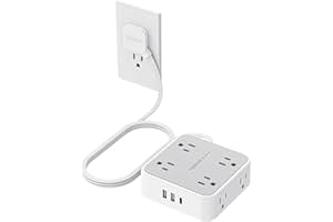 TESSAN Surge Protector Power Strip, 5 Ft Flat Plug Extension Cord
